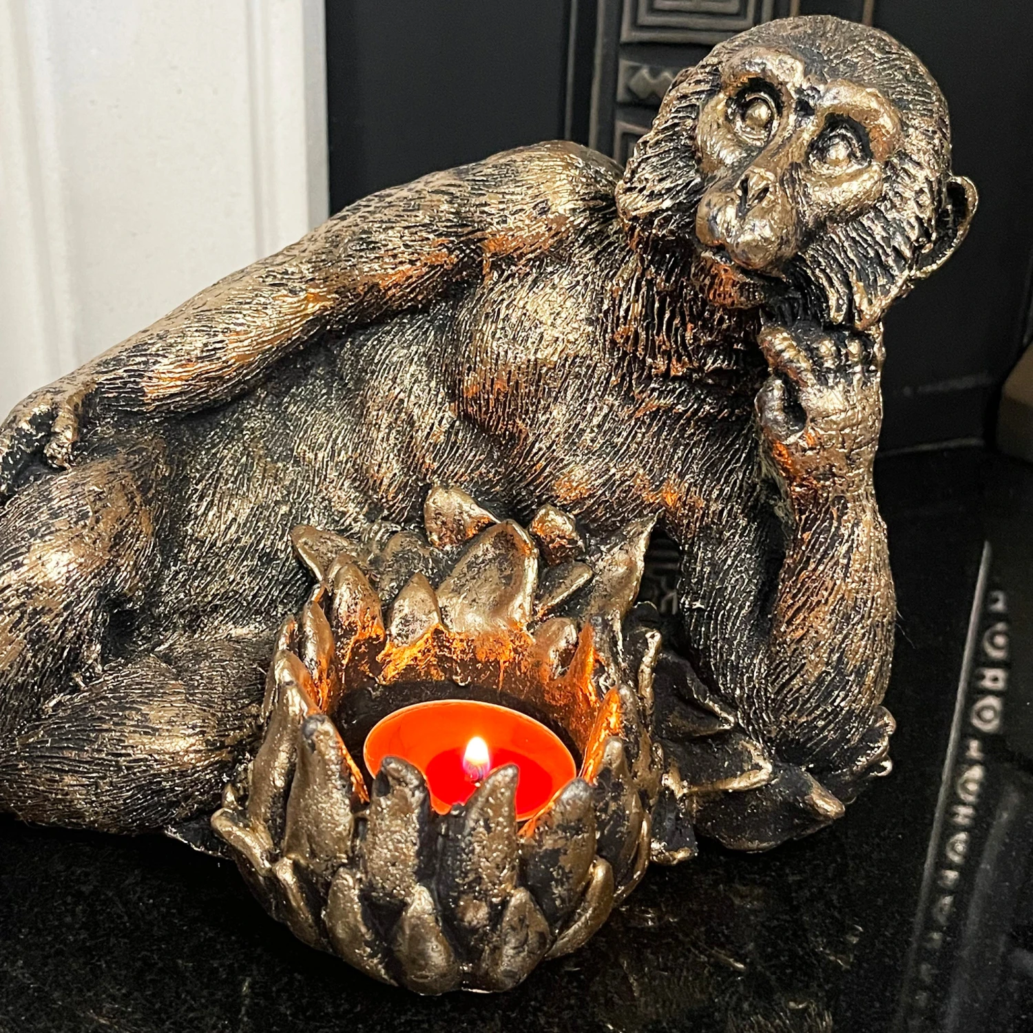Darthome Limited Gold Lying Monkey Tealight Holder 8 Darthome Limited Gold Lying Monkey Tealight Holder - Image 8