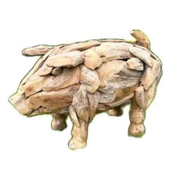Darthome Limited Teak Root Baby Pig Sculpture -Darthome Limited IMG E6830copy