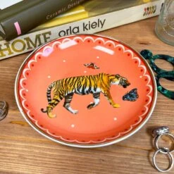 Darthome Limited Round Peach Tiger Trinket Dish