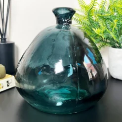 Darthome Limited Recycled Glass Dark Blue Bubble Vase -Darthome Limited IMG E6992