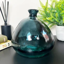 Darthome Limited Recycled Glass Dark Blue Bubble Vase -Darthome Limited IMG E6993