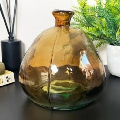 Darthome Limited Recycled Glass Brown Bubble Vase -Darthome Limited IMG E7014