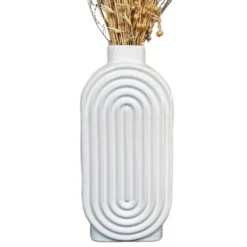 Darthome Limited White Ribbed Oval Vase -Darthome Limited IMG E7049copy