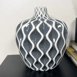 Darthome Limited Grey Wave Pattern Serenity Vase -Darthome Limited IMG E7059