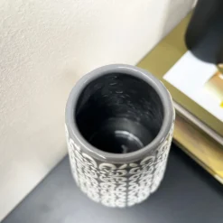 Darthome Limited Grey Embossed Oval Serenity Vase -Darthome Limited IMG E7078