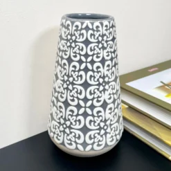 Darthome Limited Grey Embossed Oval Serenity Vase -Darthome Limited IMG E7080