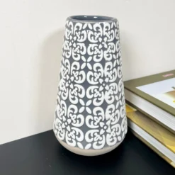 Darthome Limited Grey Embossed Oval Serenity Vase -Darthome Limited IMG E7081