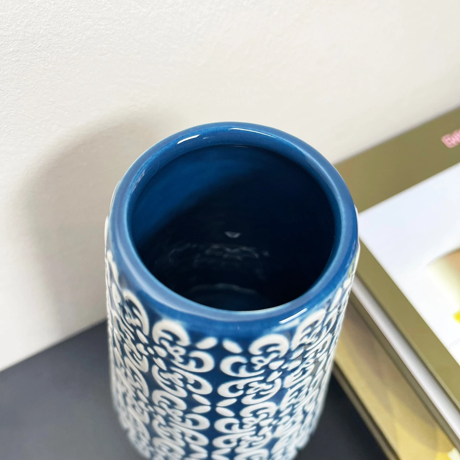 Darthome Limited Blue Embossed Oval Serenity Vase 2 Darthome Limited Blue Embossed Oval Serenity Vase - Image 2