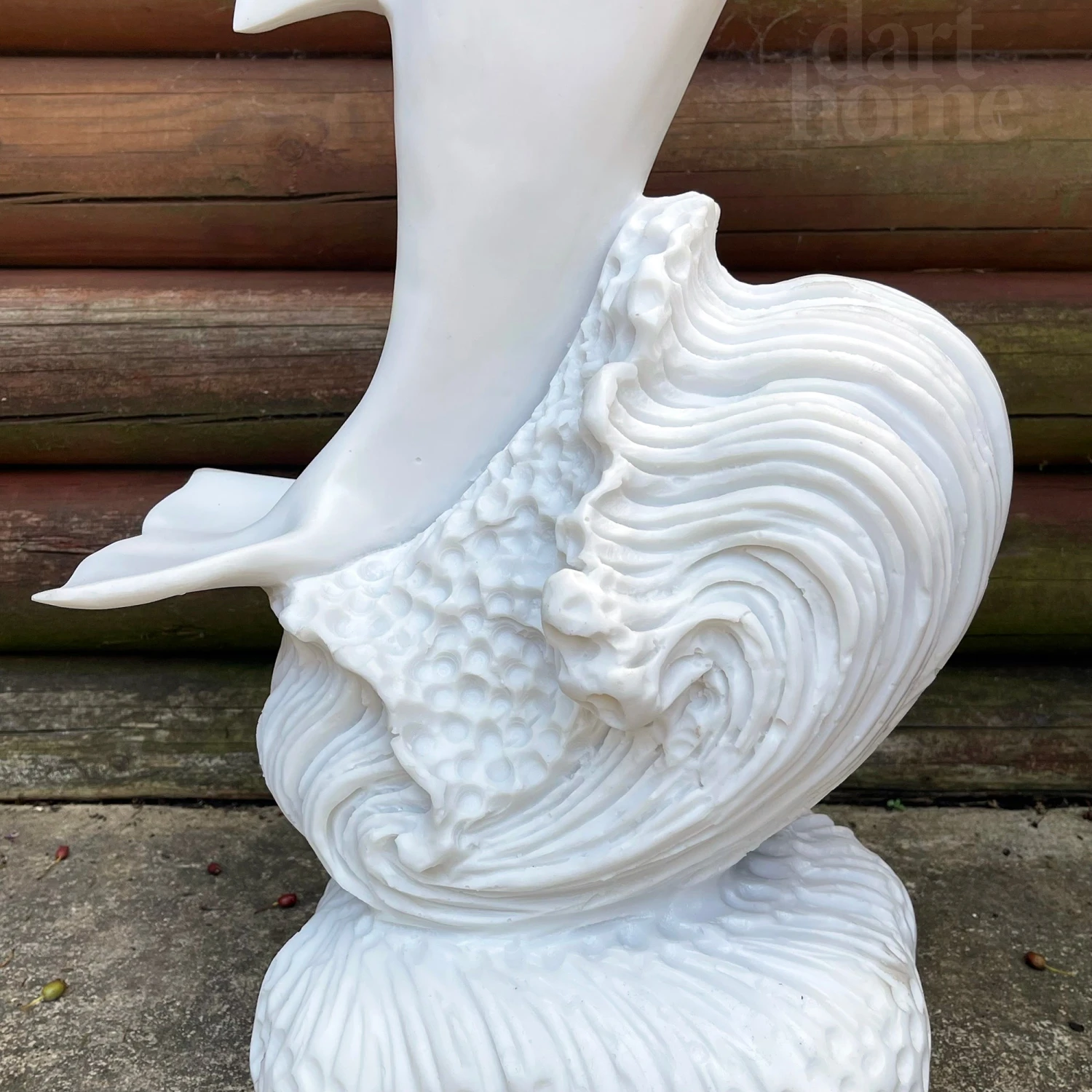 Darthome Limited White Dolphin Garden Ornament - Marble Resin 4 Darthome Limited White Dolphin Garden Ornament - Marble Resin - Image 4