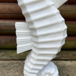 Darthome Limited White Seahorse Garden Ornament - Marble Resin 9 Darthome Limited White Seahorse Garden Ornament - Marble Resin -Darthome Limited IMG E7307 editedBV