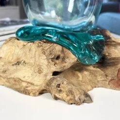 Darthome Limited 33cm Molten Glass Vase On Driftwood Stand -Darthome Limited IMG E7327