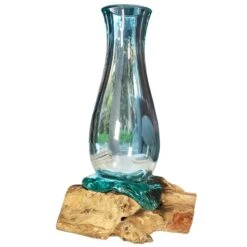 Darthome Limited 33cm Molten Glass Vase On Driftwood Stand -Darthome Limited IMG E7333copy