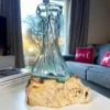 Darthome Limited 35cm Crinkle Molten Glass Vase On Driftwood Stand