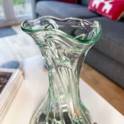 Darthome Limited 35cm Crinkle Molten Glass Vase On Driftwood Stand -Darthome Limited IMG E7374