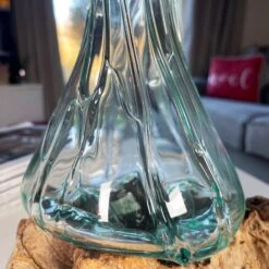 Darthome Limited 35cm Crinkle Molten Glass Vase On Driftwood Stand -Darthome Limited IMG E7378