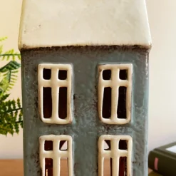 Darthome Limited Tall Ceramic Grey House Tea Light Holder -Darthome Limited IMG E7640 scaled