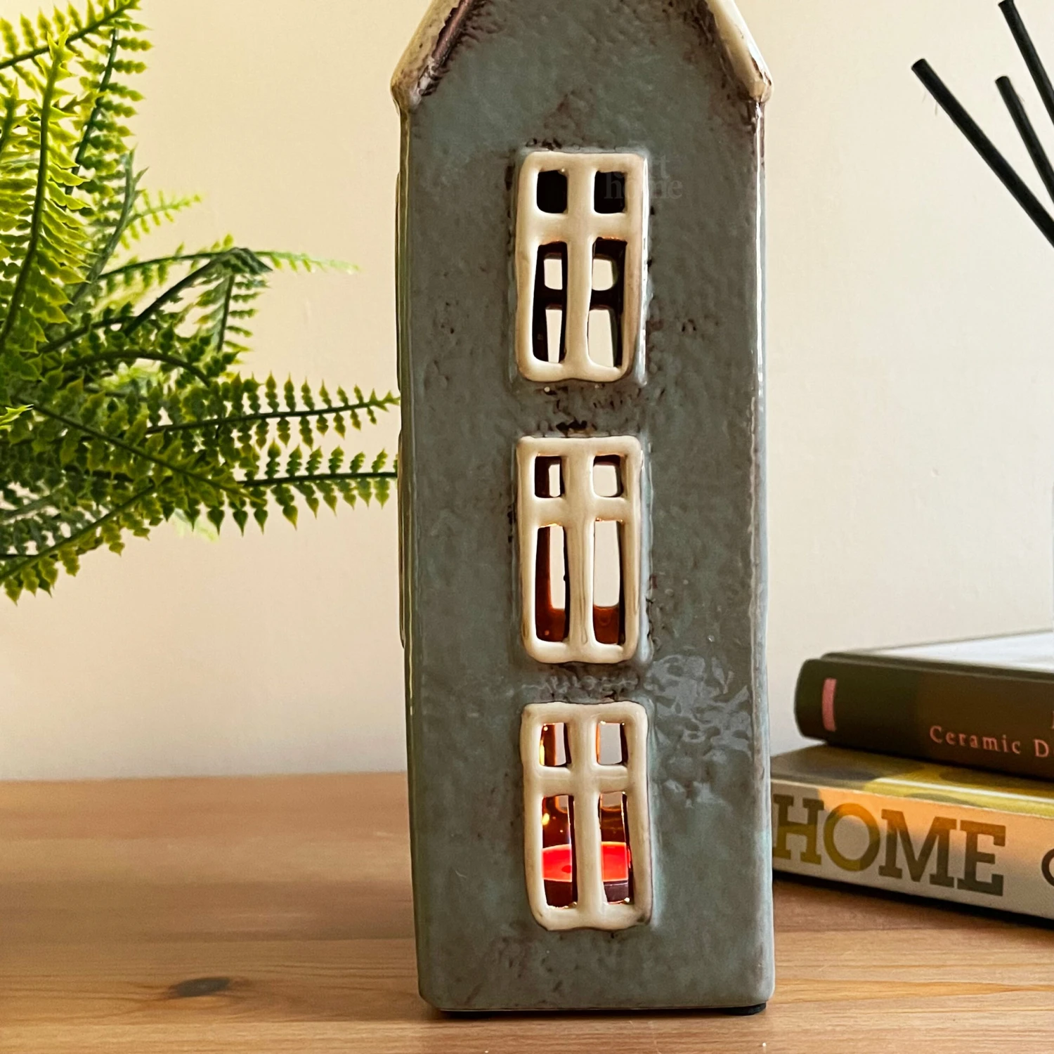 Darthome Limited Tall Ceramic Grey House Tea Light Holder 6 Darthome Limited Tall Ceramic Grey House Tea Light Holder - Image 6