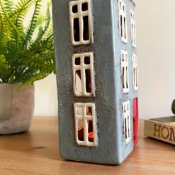 Darthome Limited Tall Ceramic Grey House Tea Light Holder -Darthome Limited IMG E7645 scaled
