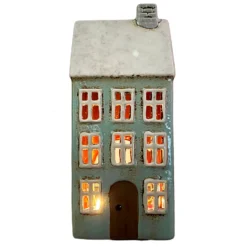 Darthome Limited Tall Blue House Tea Light Holder -Darthome Limited IMG E7659copy scaled