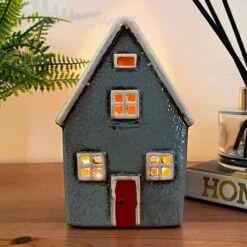 Darthome Limited Ceramic Grey Cottage House Tealight Holder