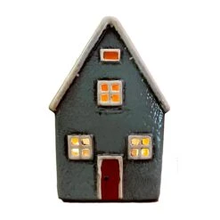 Darthome Limited Ceramic Grey Cottage House Tealight Holder -Darthome Limited IMG E7663copy