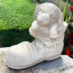 Darthome Limited Stone Dog In Boot Garden Ornament