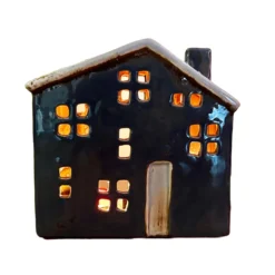 Darthome Limited Blue Ceramic Town House Candle Holder -Darthome Limited IMG E7673copy scaled