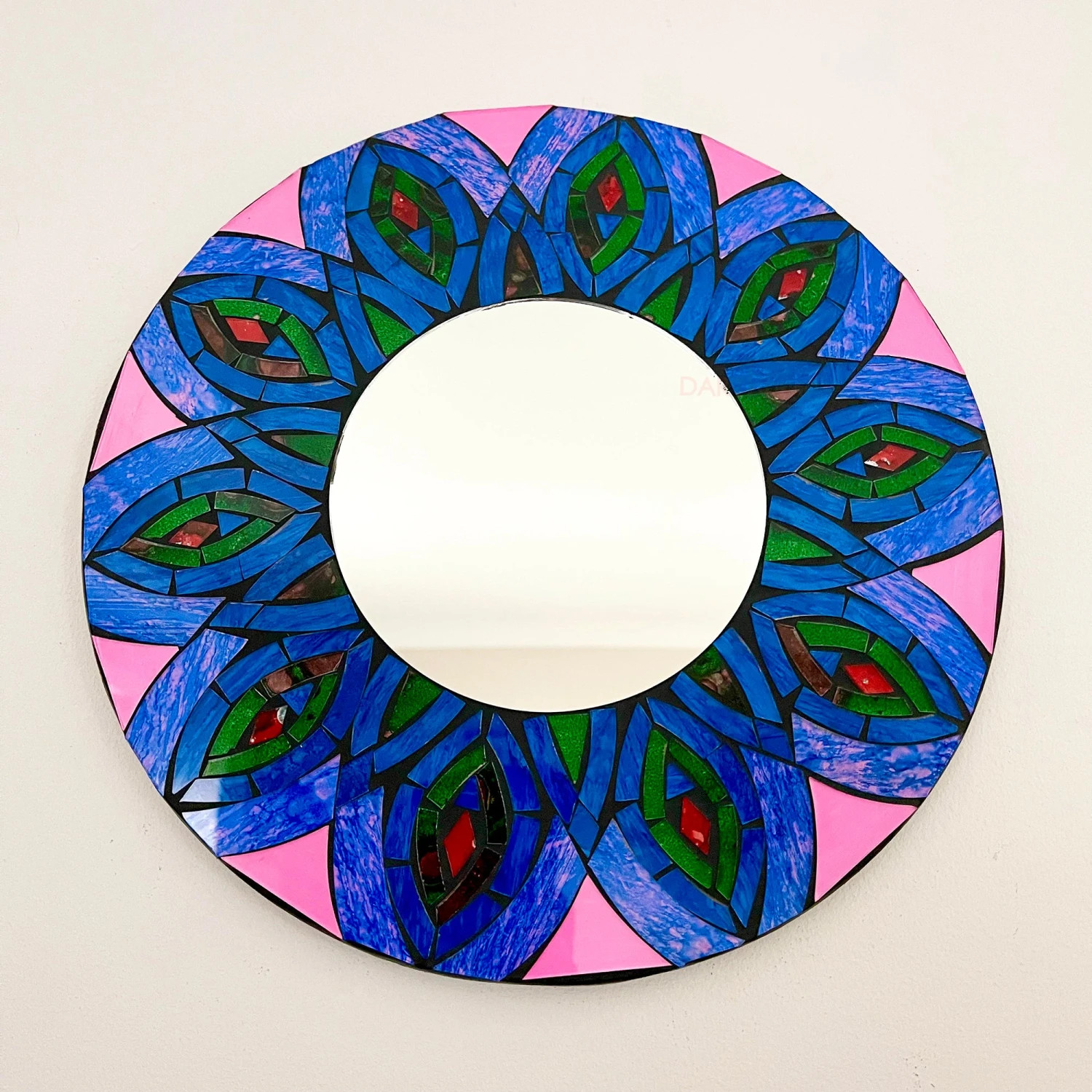 Darthome Limited Peacock Feather Mosaic Wall Mirror 30cm 2 Darthome Limited Peacock Feather Mosaic Wall Mirror 30cm - Image 2