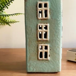 Darthome Limited Tall Blue House Tea Light Holder -Darthome Limited IMG E7740 scaled