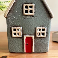 Darthome Limited Ceramic Grey Cottage House Tealight Holder -Darthome Limited IMG E7758 scaled