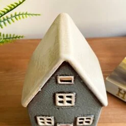 Darthome Limited Ceramic Grey Cottage House Tealight Holder -Darthome Limited IMG E7760