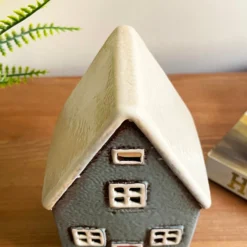 Darthome Limited Ceramic Grey Cottage House Tealight Holder -Darthome Limited IMG E7760 scaled