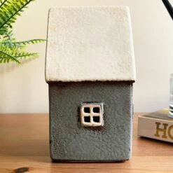 Darthome Limited Ceramic Grey Cottage House Tealight Holder -Darthome Limited IMG E7761