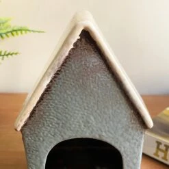 Darthome Limited Ceramic Grey Cottage House Tealight Holder -Darthome Limited IMG E7763