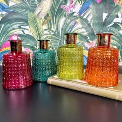 Darthome Limited Jewel Glass Coloured Vases Set Of 4