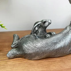 Darthome Limited Silver March Hare & Baby Ornament -Darthome Limited IMG E7821 scaled