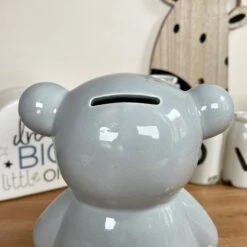 Darthome Limited Ceramic Teddy Bear Moneybox - Light Grey -Darthome Limited IMG E7872 editedBI