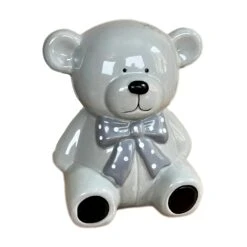 Darthome Limited Ceramic Teddy Bear Moneybox - Light Grey -Darthome Limited IMG E7873 editedBJcopy