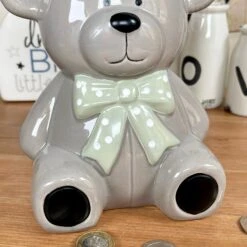 Darthome Limited Ceramic Teddy Bear Moneybox - Dark Grey -Darthome Limited IMG E7881 editedBR