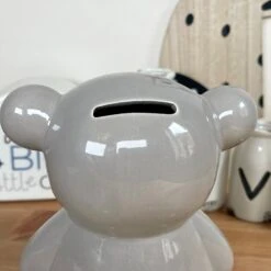Darthome Limited Ceramic Teddy Bear Moneybox - Dark Grey -Darthome Limited IMG E7883 editedBT