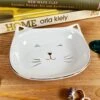 Darthome Limited Glossy White Cat Face Trinket Dish