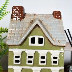 Darthome Limited Large Green Town House Candle Holder -Darthome Limited IMG E8204