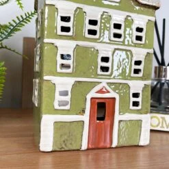 Darthome Limited Large Green Town House Candle Holder -Darthome Limited IMG E8206