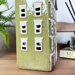 Darthome Limited Large Green Town House Candle Holder -Darthome Limited IMG E8207