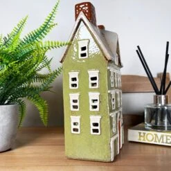 Darthome Limited Large Green Town House Candle Holder -Darthome Limited IMG E8208