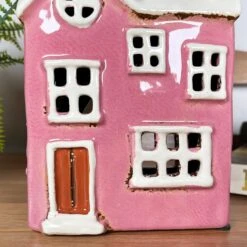 Darthome Limited Ceramic Pink Modern House Candle Lantern -Darthome Limited IMG E8214