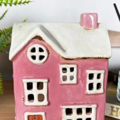 Darthome Limited Ceramic Pink Modern House Candle Lantern -Darthome Limited IMG E8215