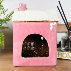Darthome Limited Ceramic Pink Modern House Candle Lantern -Darthome Limited IMG E8217