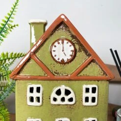 Darthome Limited Green Clock Tower House Candle Holder -Darthome Limited IMG E8234