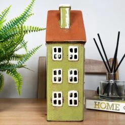 Darthome Limited Green Clock Tower House Candle Holder -Darthome Limited IMG E8236